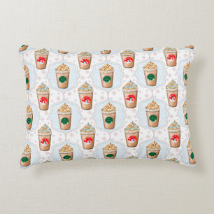 Christmas Latte Ogee Snowflake Pattern  Decorative Cushion