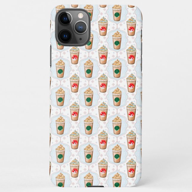 Christmas Latte Ogee Snowflake Pattern  iPhone Case (Back)