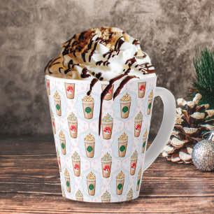 Christmas Latte Ogee Snowflake Pattern  Latte Mug