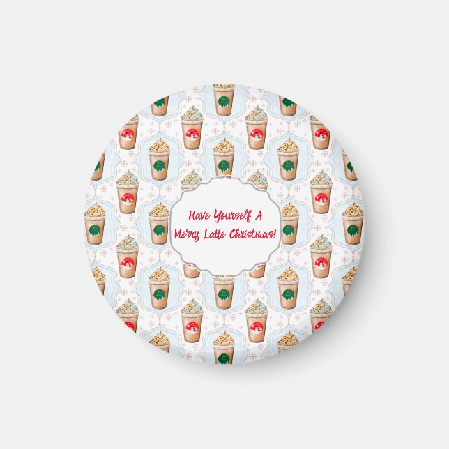 Christmas Latte Ogee Snowflake Pattern  Magnet (Front)