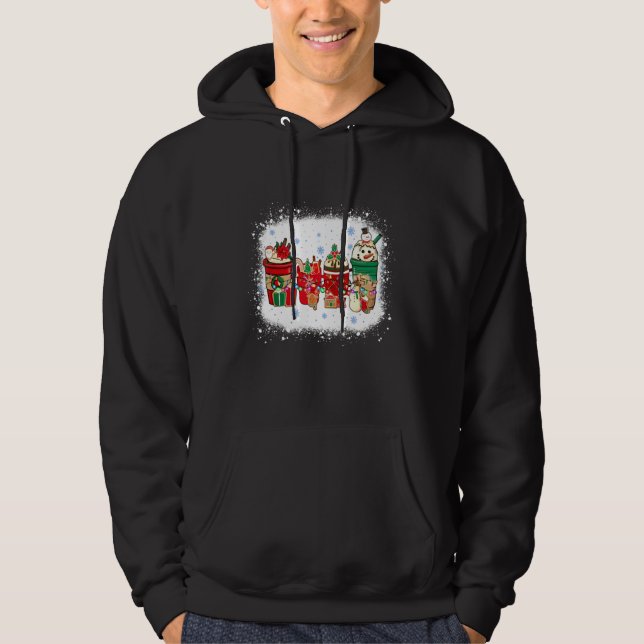 Christmas Latte Sweets Drinks Cup Winter Iced Coff Hoodie (Front)