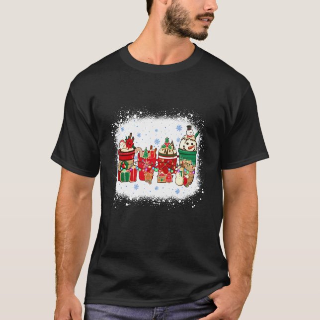 Christmas Latte Sweets Drinks Cup Winter Iced Coff T-Shirt (Front)