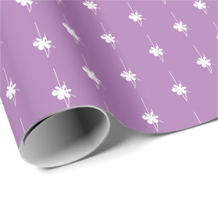 Christmas lavender white snowflakes cute gift wrapping paper