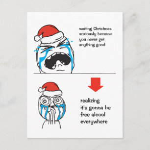 Christmas Le Me Memes Custom text EDITABLE Holiday Postcard
