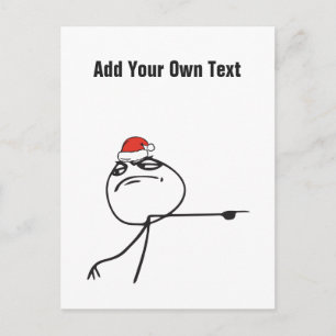 Christmas Le Me Memes Out Custom text EDITABLE Holiday Postcard