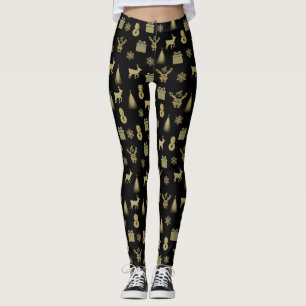 Christmas Legging - Golden patterns