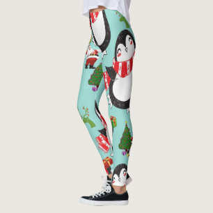 Christmas Leggings, Penguin Leggings