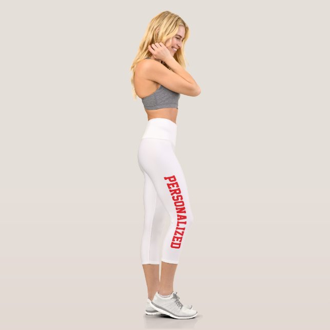 Christmas leggings personalised Waisted Capris  (Right)