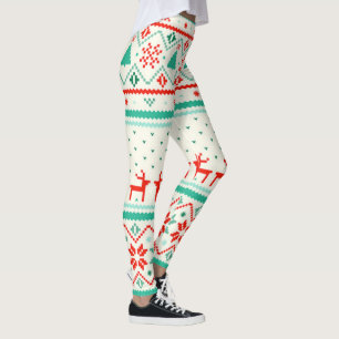Christmas Leggings/Reindeers and Hearts Leggings