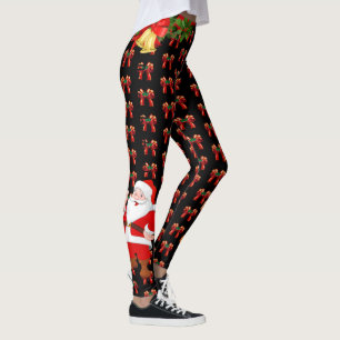 Christmas Leggings Santa Personalise Choose Colour