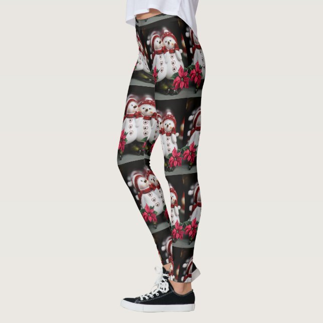 Christmas Leggings, Snowman Leggings (Left)