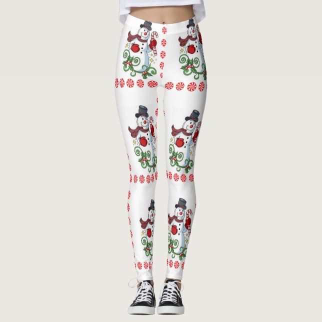 Christmas Leggings, Snowman Leggings (Front)