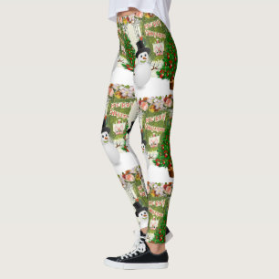 Christmas Leggings, Snowman Leggings
