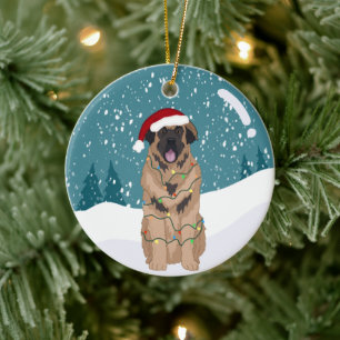 Christmas Leonberger   Ceramic Tree Decoration