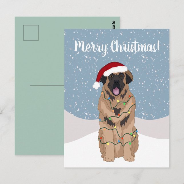 Christmas Leonberger Postcard (Front/Back)
