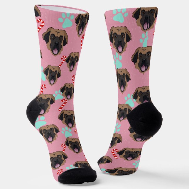 Christmas Leonberger  Socks (Angled)
