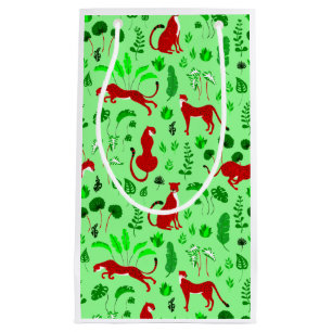 christmas leopard cheetah monstera plant small gift bag