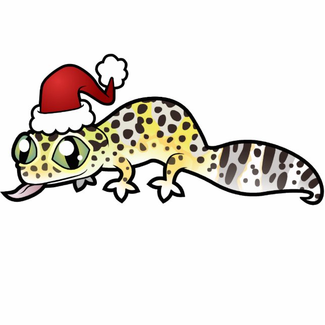 Christmas Leopard Gecko Photo Sculpture Decoration (Front)