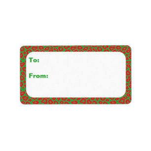 Christmas Leopard Label