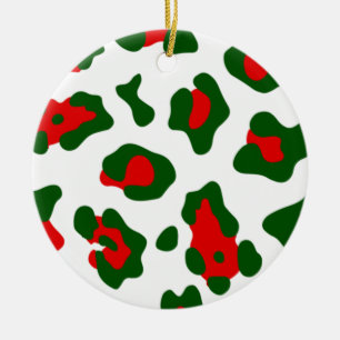 christmas leopard print ceramic tree decoration