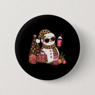 Christmas Leopard Snowman Boujee Holiday Xmas 6 Cm Round Badge