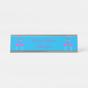 Christmas Lesbian Flamingos Flamingo Belles Custom Desk Name Plate