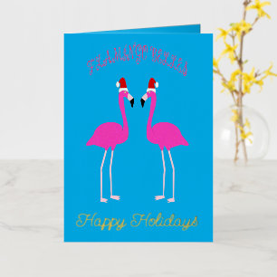 Christmas Lesbian Flamingos Flamingo Belles Custom Foil Greeting Card