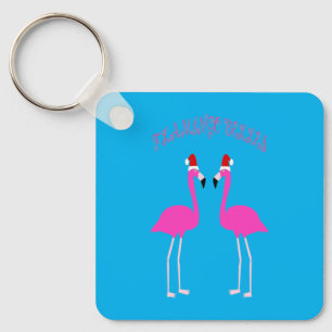 Christmas Lesbian Flamingos Flamingo Belles Custom Key Ring