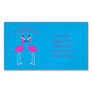 Christmas Lesbian Flamingos Flamingo Belles Custom Magnetic Business Card