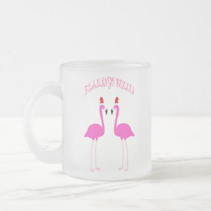 Christmas Lesbian Flamingos Flamingo Belles Frosted Glass Coffee Mug