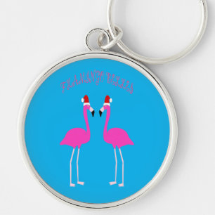 Christmas Lesbian Flamingos Flamingo Belles Key Ring