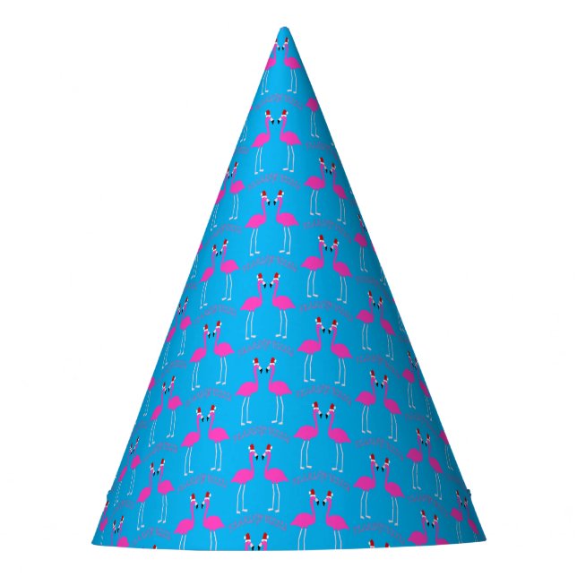 Christmas Lesbian Flamingos Flamingo Belles Party Hat (Front)