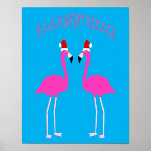 Christmas Lesbian Flamingos Flamingo Belles Poster