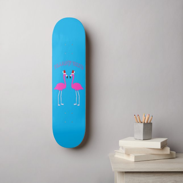 Christmas Lesbian Flamingos Flamingo Belles Skateboard (Wall Art)