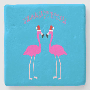 Christmas Lesbian Flamingos Flamingo Belles Stone Coaster