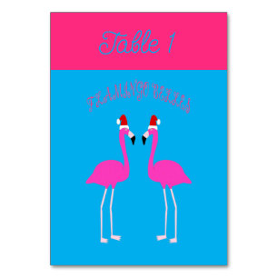 Christmas Lesbian Flamingos Flamingo Belles Table Number