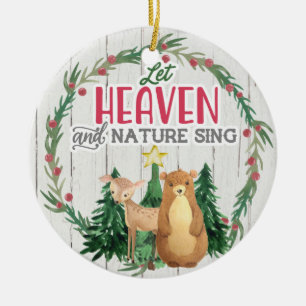 Christmas Let Heaven and Nature Ring  Ceramic Tree Decoration