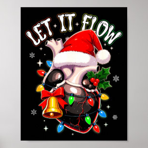 Christmas Let I T Flow Anatomy Heart Cardiac Nurse Poster