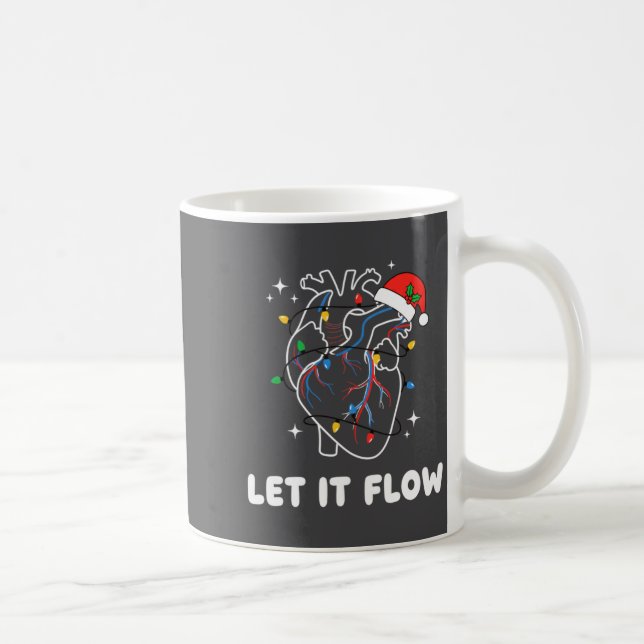 Christmas Let It Flow Cardiac Heart Funny Nurse Ho Coffee Mug (Right)