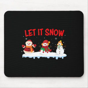 Christmas Let It Snow Snowman Winter Xmas For Men Mouse Mat