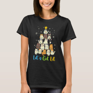 Christmas Let's Get Lit Cats Christmas Tree Cat T-Shirt