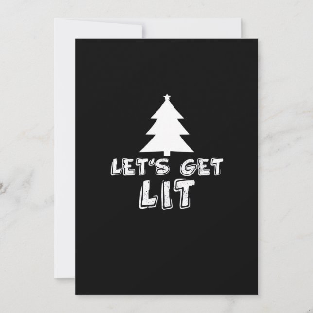 Christmas Let's Get Lit Classic Holiday Card (Front)