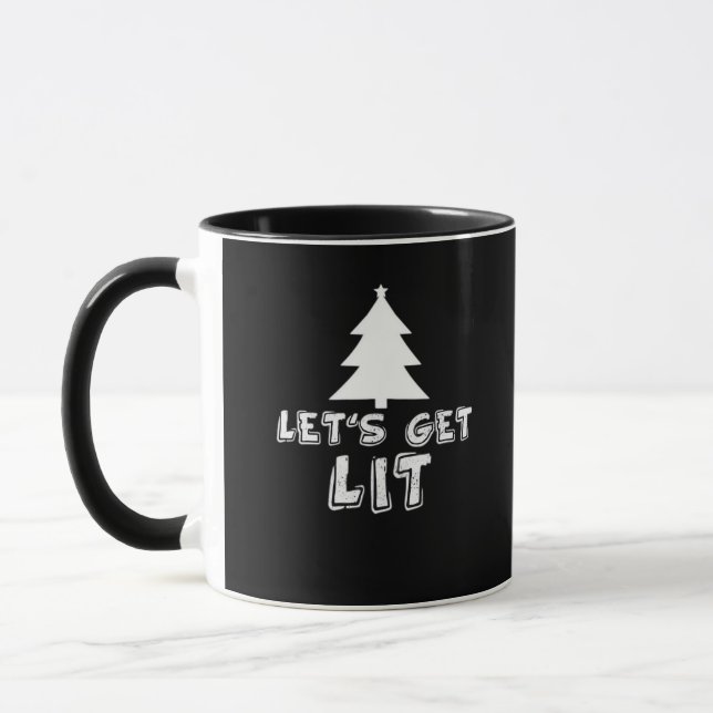 Christmas Let's Get Lit Classic Mug (Left)