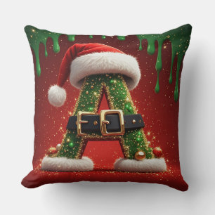 Christmas Letter A For Holiday Decor Cushion