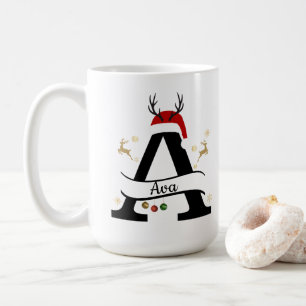 Christmas Letter A Initial – Festive Holiday Desig Coffee Mug