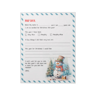 Christmas Letter for Santa Festive Notepad