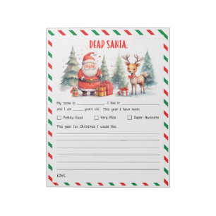Christmas Letter for Santa Festive Notepad