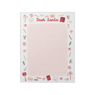 Christmas Letter for Santa Lined Notepad
