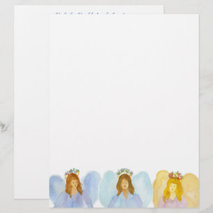 Christmas Letter Hark The Herald Angels Sing Custom Letterhead