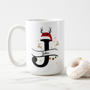 Christmas Letter J Alphabet  Coffee Mug